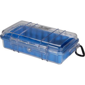 Blue Micro Case with Clear Lid and Carabineerblue 