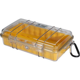 Yellow Micro Case with Clear Lid and Carabineer