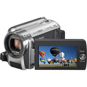 Silver 60GB HDD/SDTM Card Camcorder with Intelligent Auto and Advanced O.I.S.