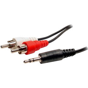 25' Stereo 3.5mm To 2 RCA Cable
