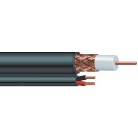 VEXTRA V5918RNBB RG59 Cable with Two 18-Gauge Wire, 500 ft (Black)vextra 