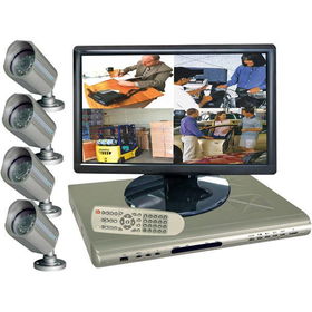 19" DVR Package with TFT Widescreen Monitor, IP Addressable 4-Channel DVR and 4 Cameras