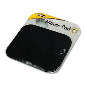 Polyester Mouse Pad, Nonskid Rubber Base, 9 x 8, Blackfellowes 