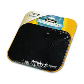 Mouse Pad w/Microban, Nonskid Base, 9 x 8, Blackfellowes 