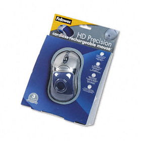 Optical HD Precision Cordless Gel Mouse, Five-Button/Scroll, Blue/Sliverfellowes 