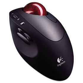Logitech 9043690403 - Optical TrackMan Cordless Mouse, 6-Button/Scroll, Programmable, Black/Silver