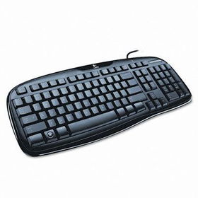 Logitech 9680190403 - Classic Keyboard 200 w/Zero-Degree Tilt, 103 Keys, Black
