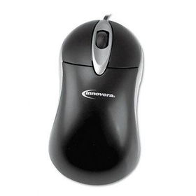 Innovera 61022 - 3 Button Wired Optical Scroll Mouse, USB, Black