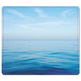 Recycled Mouse Pad, Nonskid Base, 7-1/2 x 9, Blue Ocean