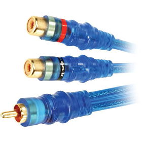 Raptor Neon Blue Series RCA Y-Adapter - 1 Male To 2 Femaleraptor 