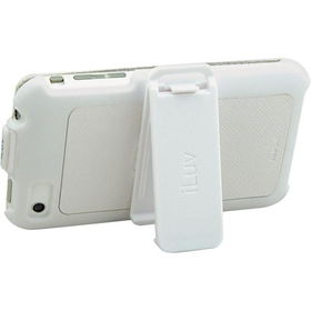 White Holster With Stand And Flip Cover for iPhone 3Gwhite 