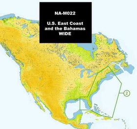 C-MAP NA-M022 MAX WIDE C CARD - EAST COAST AND BAHAMASmap 