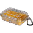 Yellow 1010 Micro Case with Clear Lid and Carabiner