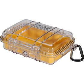 Yellow 1020 Micro Case with Clear Lid and Carabineeryellow 