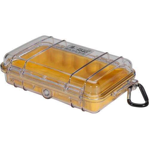 Yellow 1040 Micro Case with Clear Lid and Carabineeryellow 