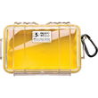 Yellow 1050 Micro Case with Clear Lid and Carabineer