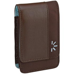 Brown Vertical Ultra-Compact Executive Leather Camera Case