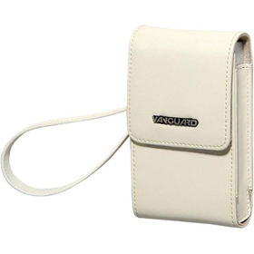 Large White Quito Series Leather Digital Camera Pouch