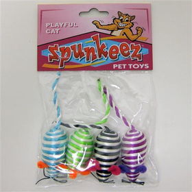 Spunkeez Cat Rope Mice 4pk-Small 2" Case Pack 24