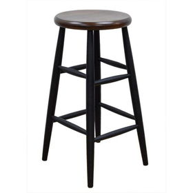 Caf barstool-Black seat w/ Chestnut legs