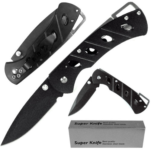 Stealth Black Blade Stainless Folder w/ Lock 7.875 inch