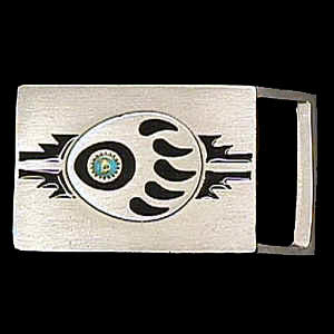 Belt Buckle - Bear Claw & Stone (1 1/4"")pewter 