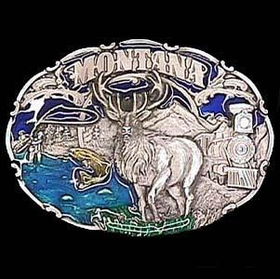 Pewter Belt Buckle - Montana Elkpewter 