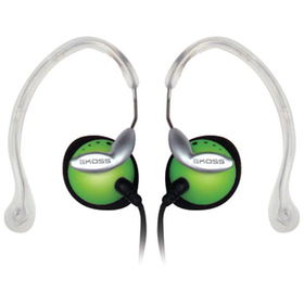 Green Clipper Lightweight Clip-On Stereophones with In-Line Volume Control