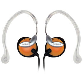 Orange Clipper Lightweight Clip-On Stereophones with In-Line Volume Controlorange 