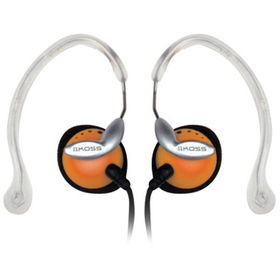 Orange Clipper Lightweight Clip-On Stereophones with In-Line Volume Controlorange 