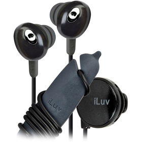 Black Hi-Fi In-Ear Earphones With Wire Reel And In-Line Volume Control