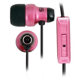 Pink Noise Isolating Earbuds with In-Line Volume Control