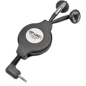 Retractable 2.5mm Earbuds - Black