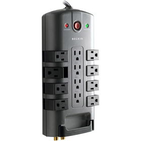 12-Outlet Pivot-Plug Surge Protector with Telephone and Coax Protectionoutlet 