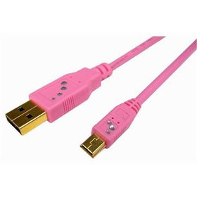 2 meter Ka-Bling Pink High-Speed USB 2.0 Gold Connector Mini5 Cable- 5-Pinmeter 