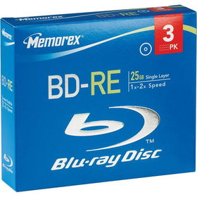 BD-RE Blu-ray Rewritable Disc-3 pack