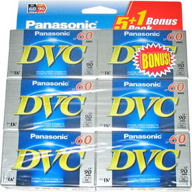 miniDV Videocassette - 60 Minutes SP/90 Minutes Lp, 5 Pack + 1 Bonusminidv 
