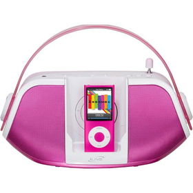 Pink Portable Music System With iPod Dockpink 