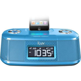 Blue Dual Alarm Clock With Bed Shaker For iPodblue 