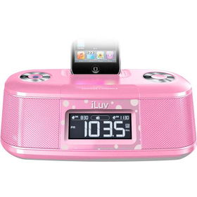 Pink Alarm Clock With Bed Shaker For iPodpink 