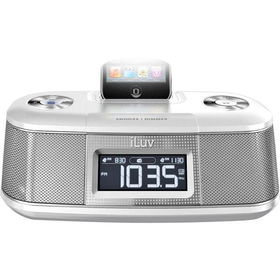 White Alarm Clock With Bed Shaker For iPodwhite 