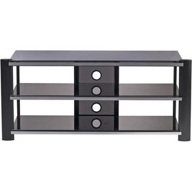 Nero 42" 3-Shelf Metal/Glass AV Stand