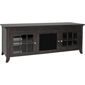 60" Black Finish Wood Flat Panel AV Credenza