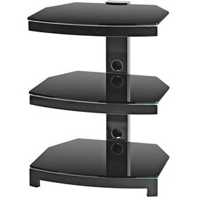 Stellar Series 3-Shelf Audio Tower - High-Gloss Black