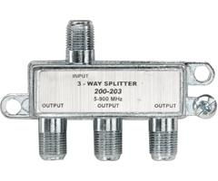 Mini 5-900MHz Coax Splitter - 3-Way Nickel Platedmhz 