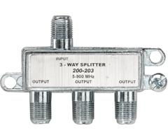 Mini 5-900MHz Coax Splitter - 3-Way Nickel Plated