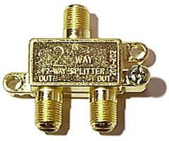 Mini 5-900MHz Gold Plated Coax Splitter - 2-Way Gold Plated