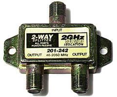 2.5GHz 90dB Satellite Splitters - 2-Wayghz 