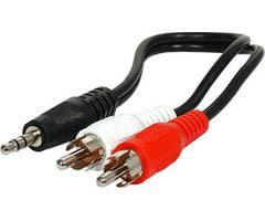 6"" 3.5mm Stereo Male To 2 RCA Male Adapterstereo 