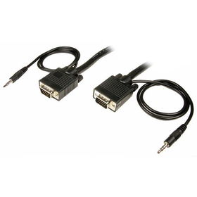 15' SVGA Cable Male-To-Male With Audiosvga 